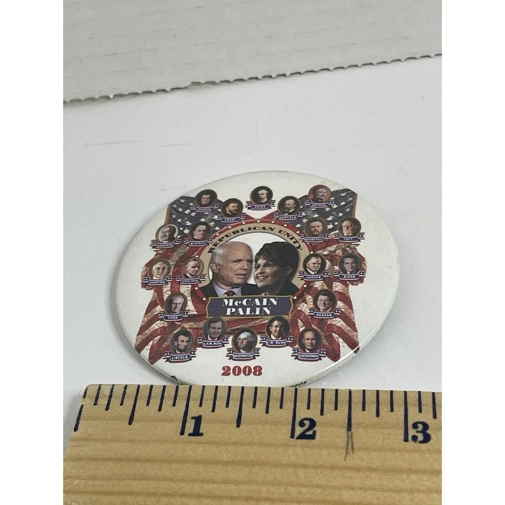 2008 JOHN MCCAIN SARAH PALIN campaign pin pinback button political presidential